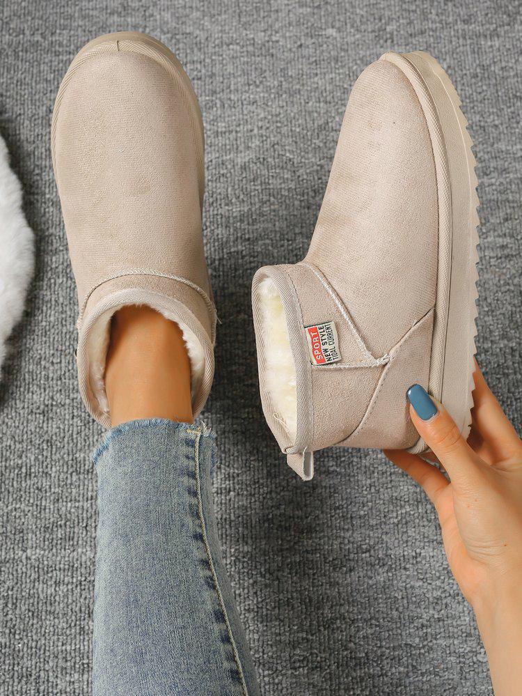 Women's 2024 High-Sole Waterproof Fur Boots - Thick, Warm Cotton Snow Boots for Autumn & Winter