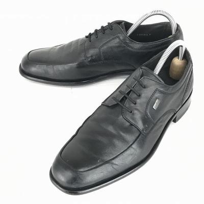 GALLUS Leather U-Tip 25.5 Black Dress Shoes Made In Germany(USED)