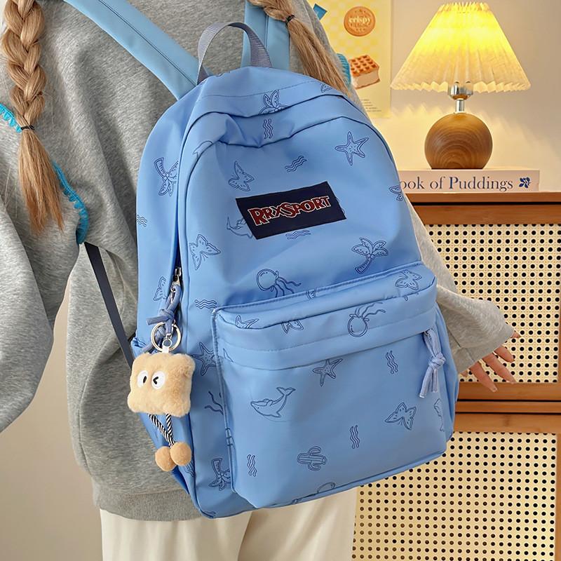 Wal-Tierprint Rucksack für Mädchen und Jungen mit großem Fassungsvermögen und atmungsaktivem Nylonmaterial für Schule und Reisen