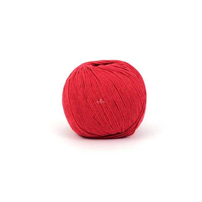 Fil Coton Recyclé Eco Vita 3mm 100g Tricot et Crochet Col. 555 rouge