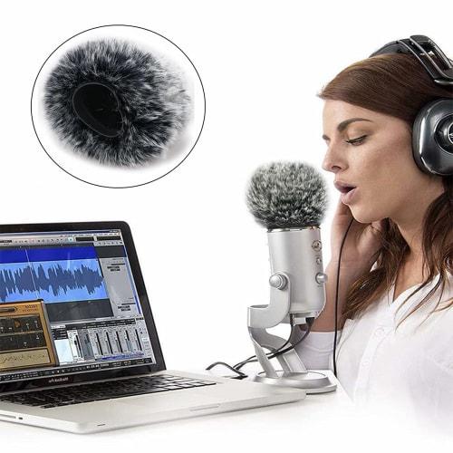 1-Piece Microphone Windscreen, Furry Microphone Cover, Microphone Accessory, Microphone Windscreen for Digital Video Recording Microphones, Outdoor Wi