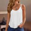 Women's Solid Color Top Mesh Hollowed Out Sleeveless Vest T-shirt