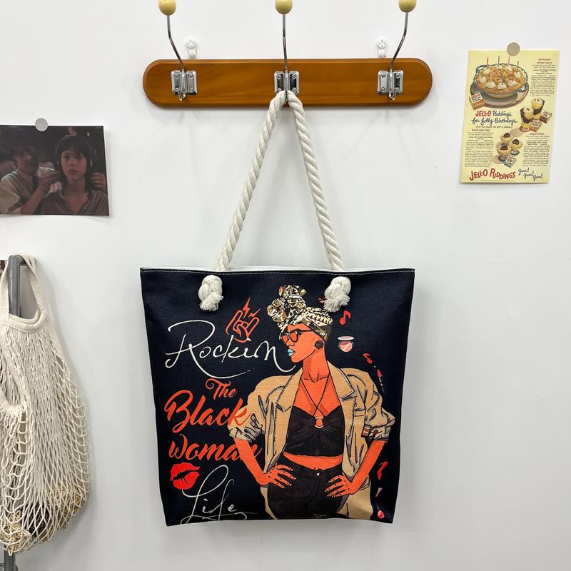 

Принтованная сумка-тоут Легкая наплечная сумка Модная Художественная и Универсальная пляжная сумка