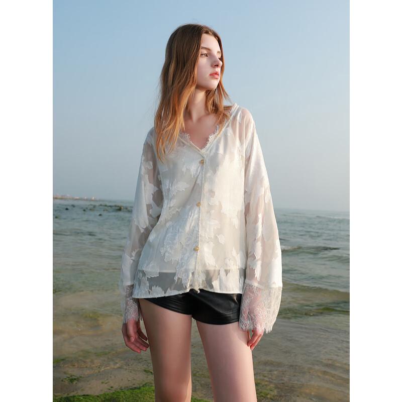 Комплект из кружевного жаккардового кардигана в новом китайском стиле Sancai M