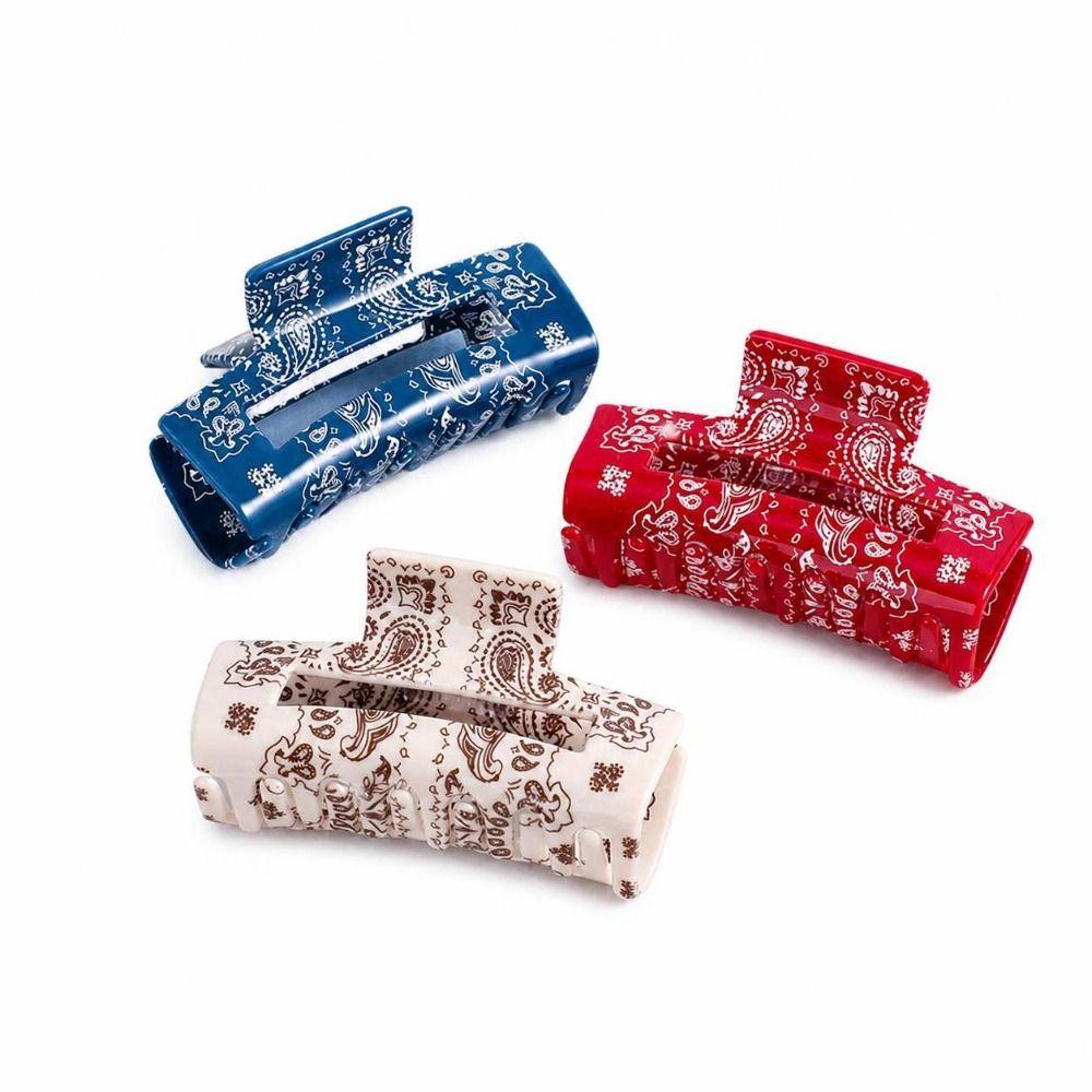 Acrylic Cashew Pattern Hair Clip Paisley Print Hair Claw Clips Classic Shark Hair Claw  Daily Use
