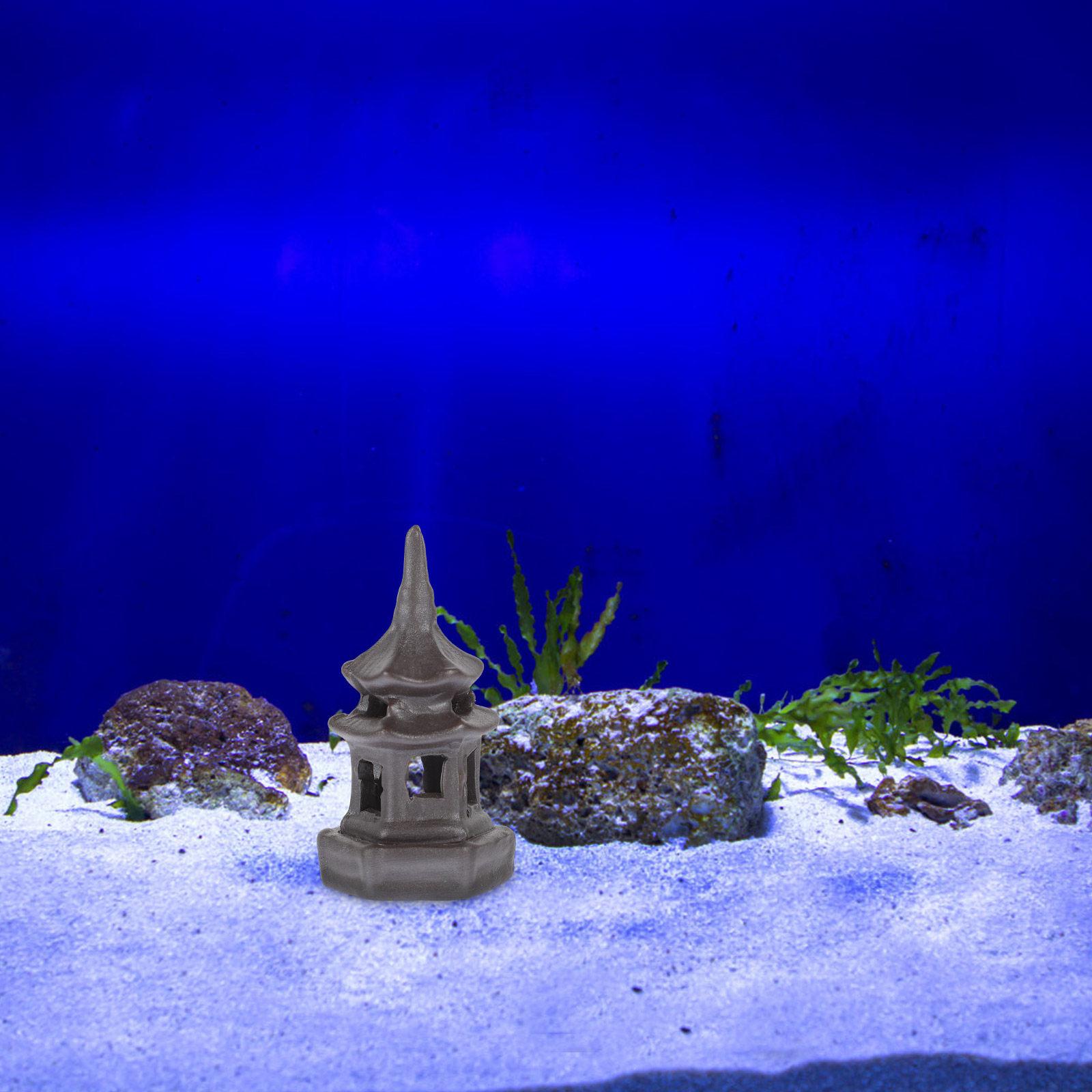 1Pcs Ceramic Pavilion Decorative Pavilion Fish Tank Decoration Shrimp House Ceramic Aquarium Landscape Accessory 5.5X2.5CM