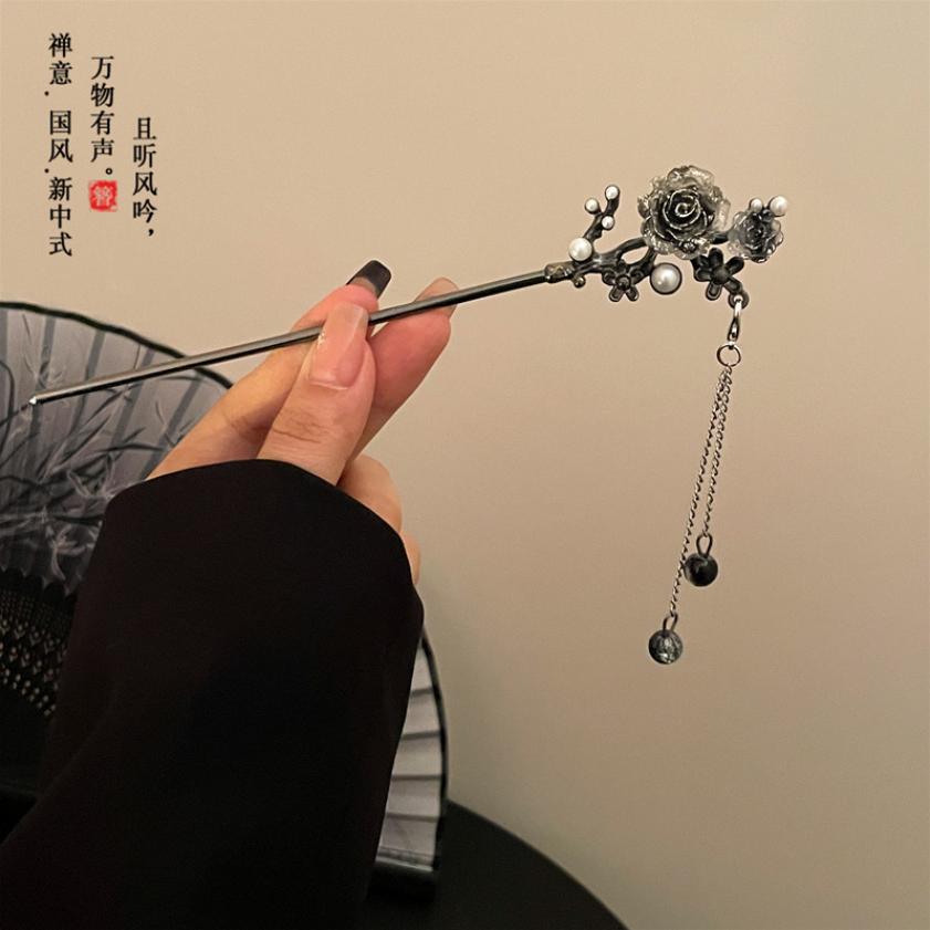 Vintage Metall Blume Schmetterling Haarnadeln für Frauen Elegant Chinesischer Stil Essstäbchen Haarstab Mädchen Haarschmuck Zubehör Werkzeuge