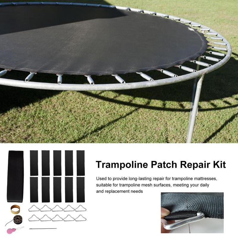 Trampoline Patch Replacement Repair Supplies Triangle Ring Buckle Wear Resistant Sturdy Trampoline Patch Repair Kit
