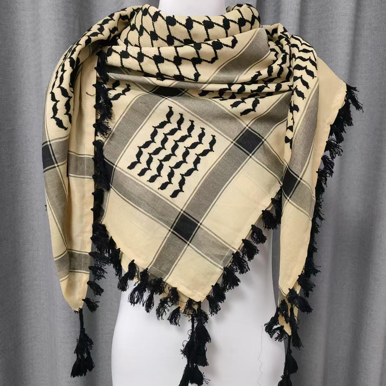 High Quality Palastine Scarf Keffiyeh Arabian Kuffiyeh Palestinian Wrap Shemagh Palestine Hijab Scarf for Men Stock