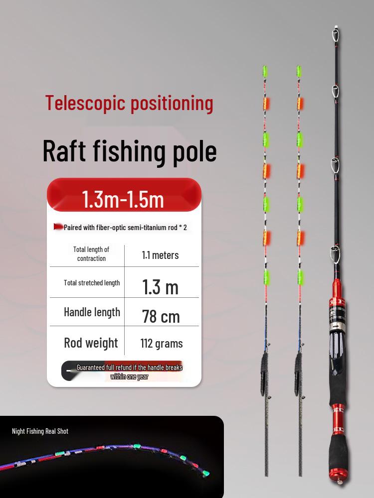 Luminous Telescopic Half-Titanium Bridge Fishing Rod with Soft Tip