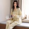 Pajamas Women's Spring and Autumn Pure Cotton Long-sleeved Autumn Cotton Large Size Casual High-end Sense, Autumn Can Be Worn Outside Loungewear