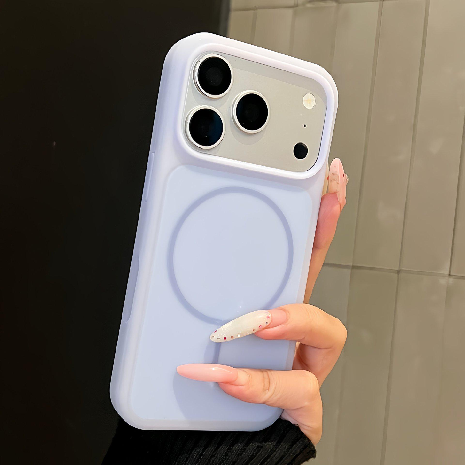 Magnetic Thin Ring Silicone Protective Case for iPhone 17 Pro Max - Ice Cream Jelly Design iPhone 17 Pro