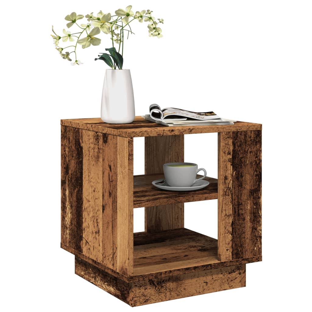 Vidaxl Stolik Kawowy, Stare Drewno 40X40X43 Cm Materiał Drewnopochodny