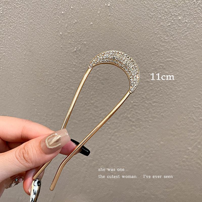 Korean Metal U Shaped Pearl Hair Stick for Women Elegant Imitation Pearl Hair Clips Pins Bun Maker Hair Styling Accessories Gift