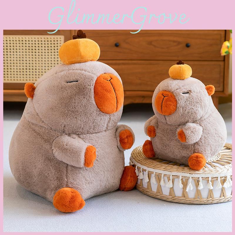 Persimmon Capybara Cartoon Plush Doll Childrens Birthday Gift Home Decoration