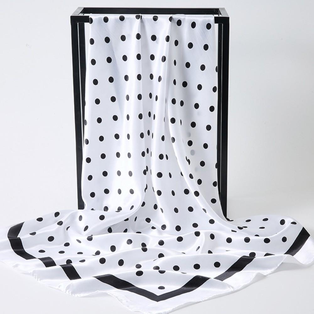 90X90CM Square Scarf Dot Printed Imitation Silk Scarfs New Femme Turban  Bag Accessories
