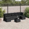 VidaXL Garden Lounge Set 8 Pcs with Cushions Black Wicker 3249874