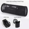 Minimalist Transparent Mesh Pencil Case Large Capacity Flip-Top Solid Color Pen Holder Portable Stationery Storage Bag