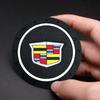 Car Stickers Coasters Silicone Water Cup Pads Non-Slip Mats Universal For Cadillac Escalade Tiburon Deville Seville XT5 XTS CTS BLS SLS DTS SRX Metal