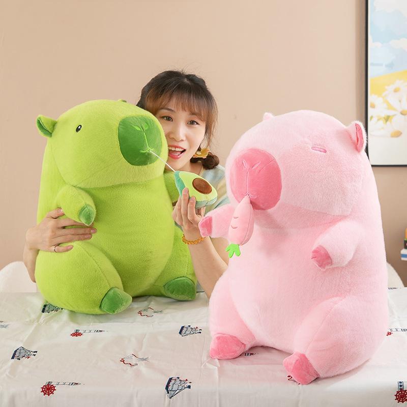 Summer Watermelon Strawberry Capybara Doll Children's Pulling Line Corn Carrot Avocado Kapibala Doll