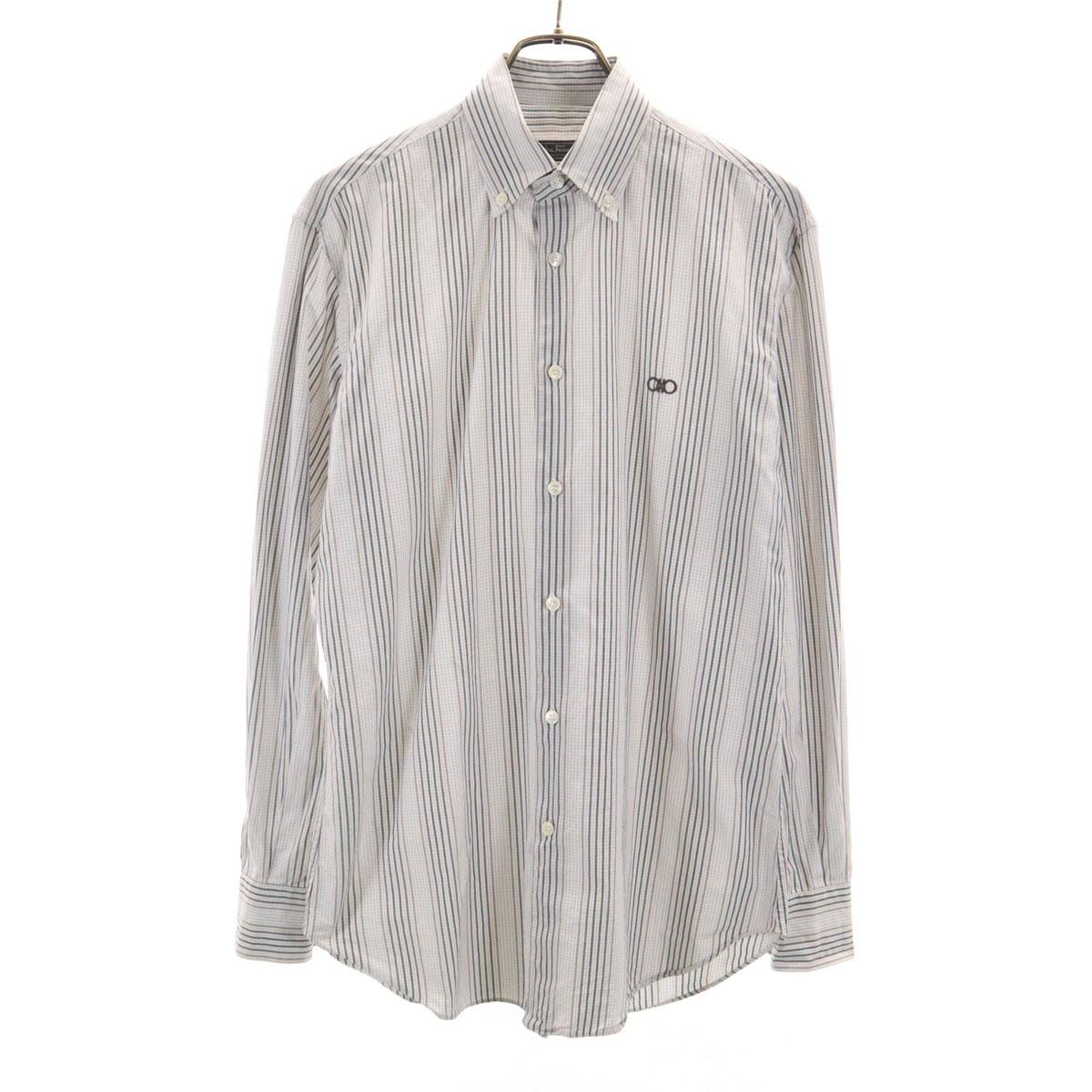 

Salvatore Ferragamo made in Italy Check Pattern Long sleeve Button down shirt Men s Used