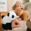 Creative Stuffed Animals Raccoon Fox Husky Cat Monkey Papa Circle Toy Wrapped Around Arm Doll Toys for Kids Birthday Gift
