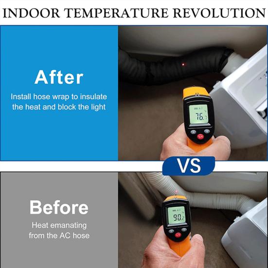 Portable Air Conditioner Hose Cover Wrap Easy To Install 3 Layers Insulated