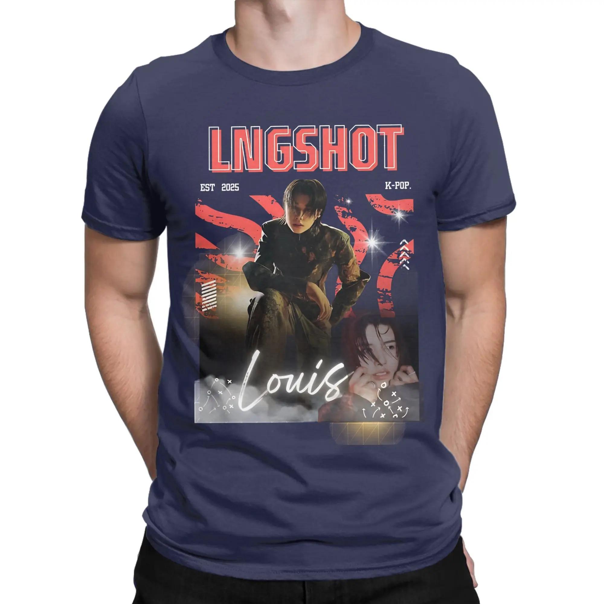 

2026 Summer Fashion Trendy Tee LNGSHOT Kpop Boy Group Outfit Men Women T Shirt Cotton Tee Fashion Tops T-shirt Y2K XXXL коричневий