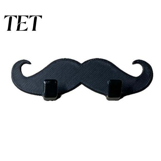 Adhesive Wall Hooks for Bathroom 3D Printed Beard Shaped Hook, Self?Adhesive Creative Decorative Hanger Key Towel, Fun Storage Organizer Home Decor