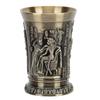 Bronze Metal Shot Glass Embossed Vintage Wine Glass Shot Glasses Retro Whiskey Cup  For Cocktail