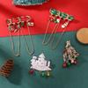 Legierung Weihnachtsbaum Schneemann Brosche, Pop Paar Elch Weihnachtsmann Brosche Ornament