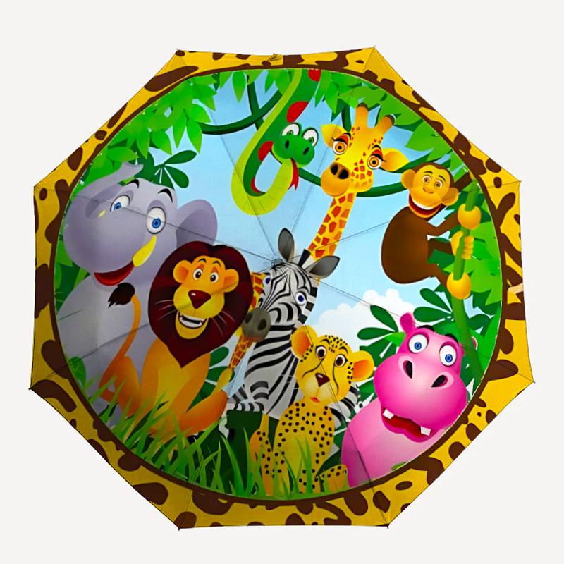 

1pc Jungle Friends Folding Umbrella | Elegant Design, Fashionable Accessory, Durable Construction, Sturdy Ribs yy251107096