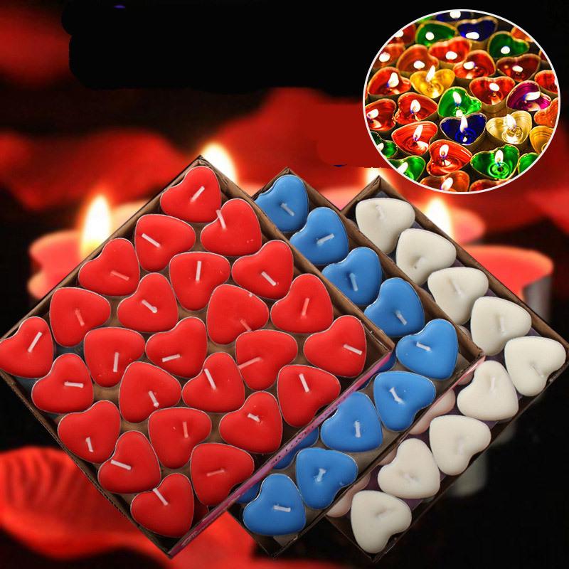 2-Hour Heart-Shaped Confession Smokeless Semi-handmade Tea Light Candle Birthday Qixi Festival Valentine's Day Proposal Display
