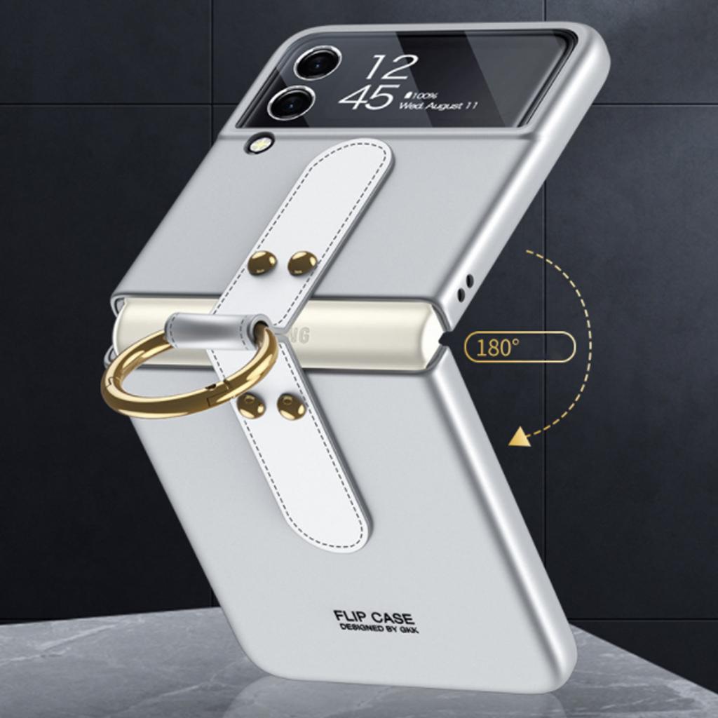Fashion Lens Glass +Ring Case For Samsung Galaxy Z Flip 3 5g Cover Anti -Knock Luxury Cases For Flip3