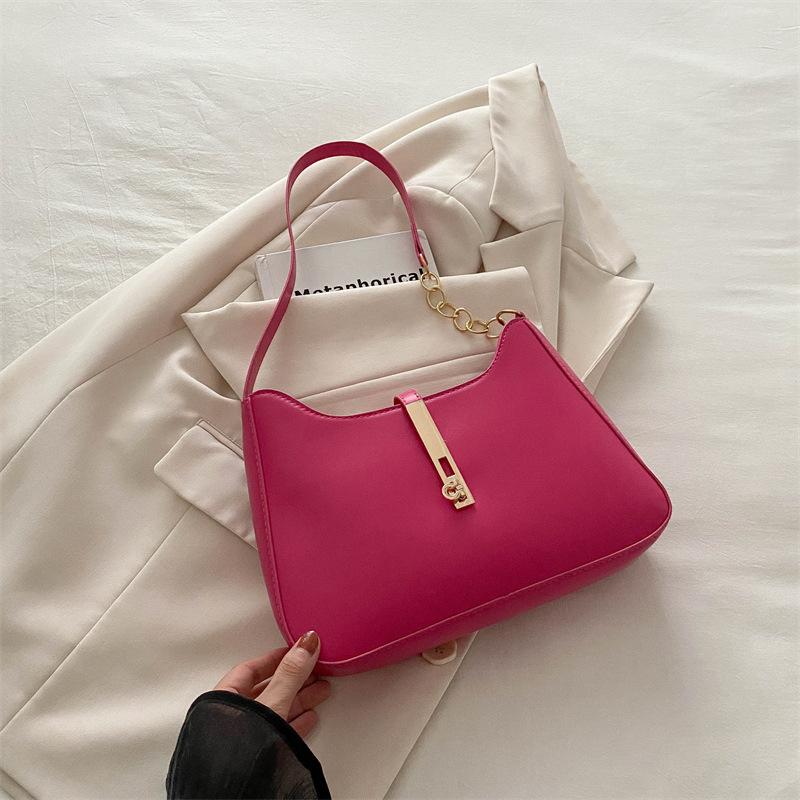 

Сумка высокой ценности 2025 осень новая трендовая простая повседневная универсальная сумка через плечо текстурная нишевая сумка под мышкой роза розовый