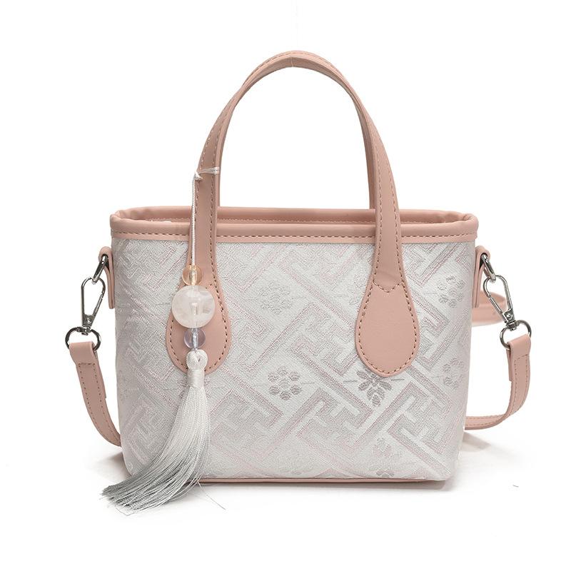 New Chinese style national style bag women's 2025 new trendy fashion versatile hand bag shoulder crossbody bucket bag