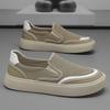 Sommar andningsbara canvas skor herrars mode med sociala lata vardagsskor plattform stor huvud stjärna brädskor