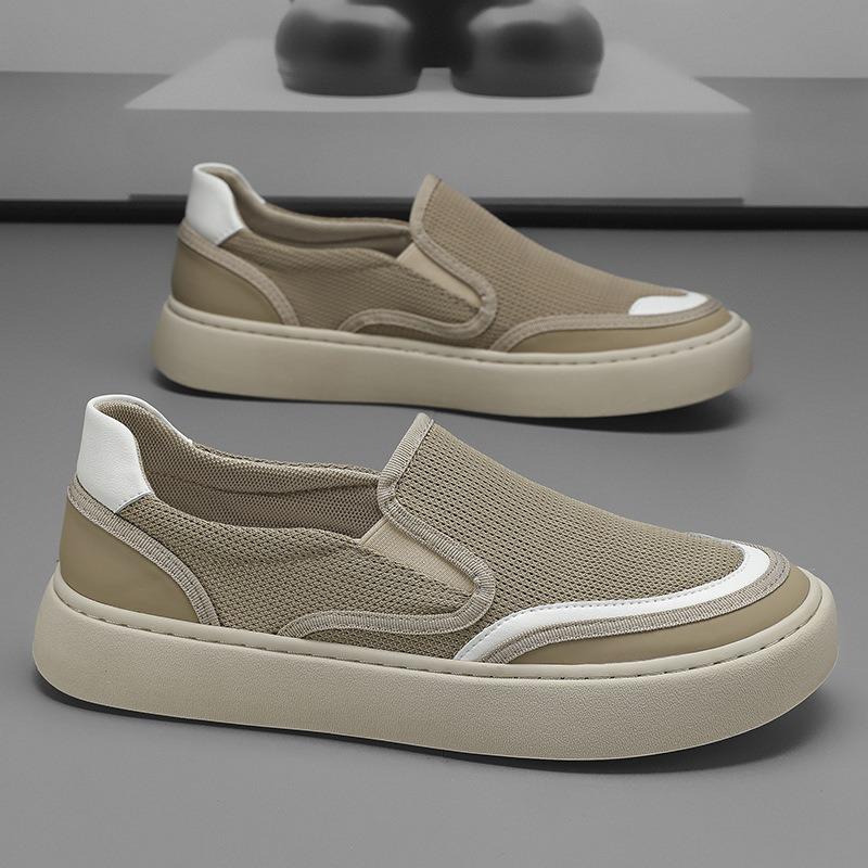 

Летняя дышащая парусиновая обувь мужская модная социальная ленивая повседневная обувь на платформе с большой головой и звездой, парусиновая обувь 44 хаки