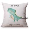 Cute Dinosaur Nordic Watercolor Cartoon Painting Kid'S Nursery Art Sofa Decoration Throw Pillow Case Cotton Linen Cushion Cover