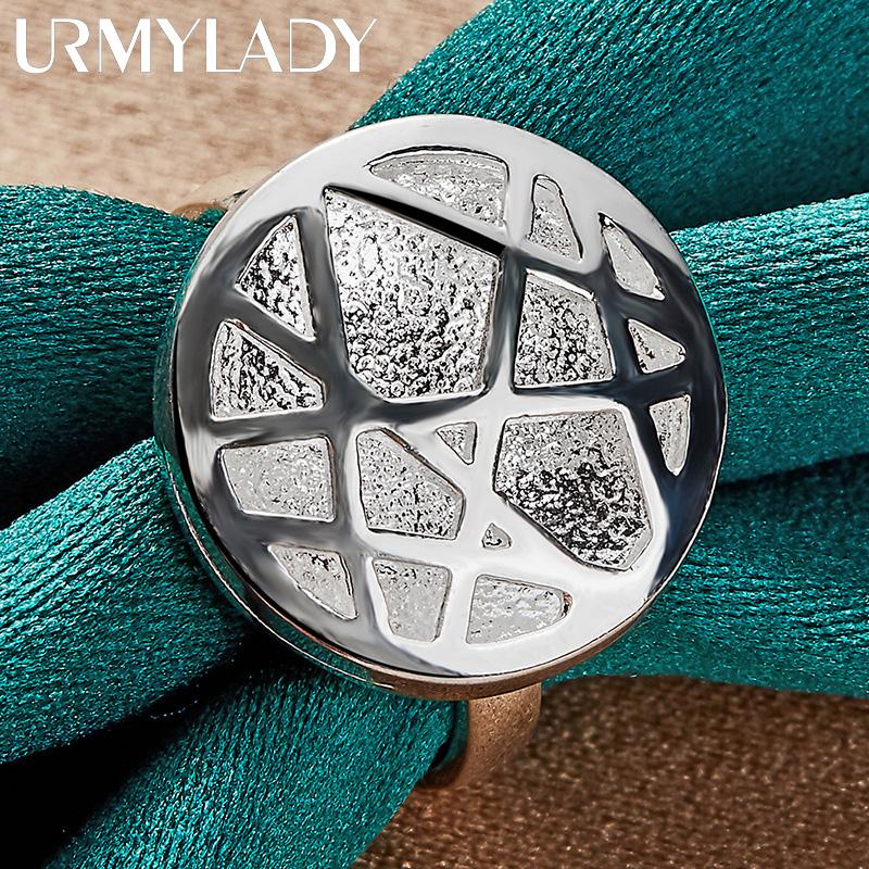 925 Sterling Silver Round 7 8 9 10 Ring For Women Fashion Charm Jewelry