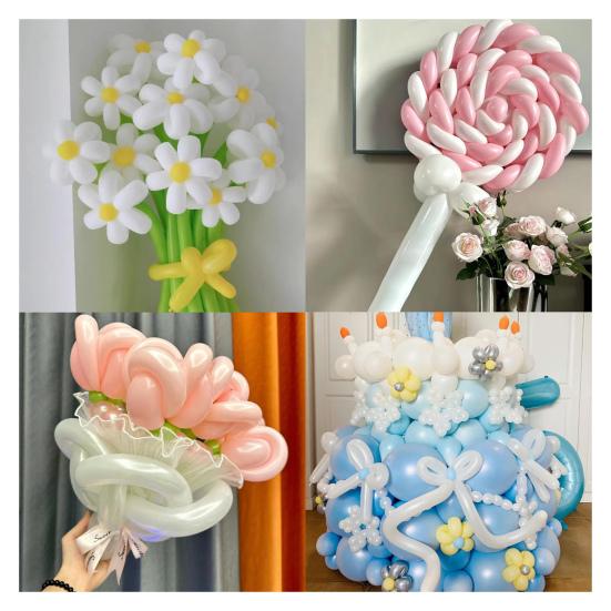 100 ks průhledných latexových balónků, 260 kusů, zahušťovací, dlouhé balónky pro zvířata, modelování, narozeninové, svatební, večírek, příslušenství