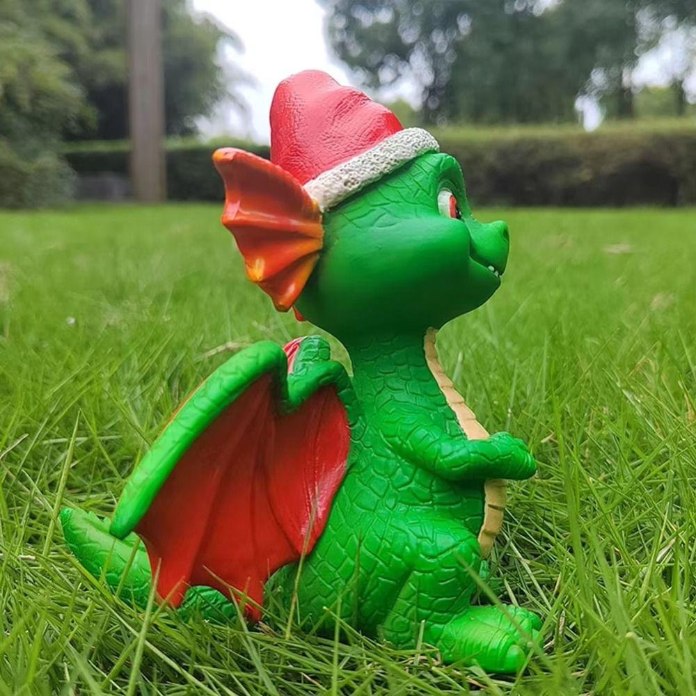 3D Christmas Dragon Sculpture Cool Kawaii Dragon Resin Ornament Romance Modern Christmas Dragon Doll Home