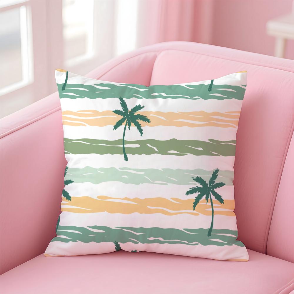 Plam Trees Flowers Cushion Cover Soft Plush Throw Pillow Cushion CoverDoubleSided Printed Pillow Case for Sofa Home Decor