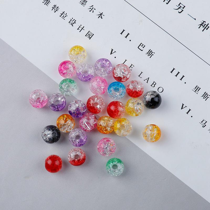 

Two-Color Crackle Acrylic Beads for DIY Necklace and Bracelet Making Approx. 2mm Hole, Random Colors