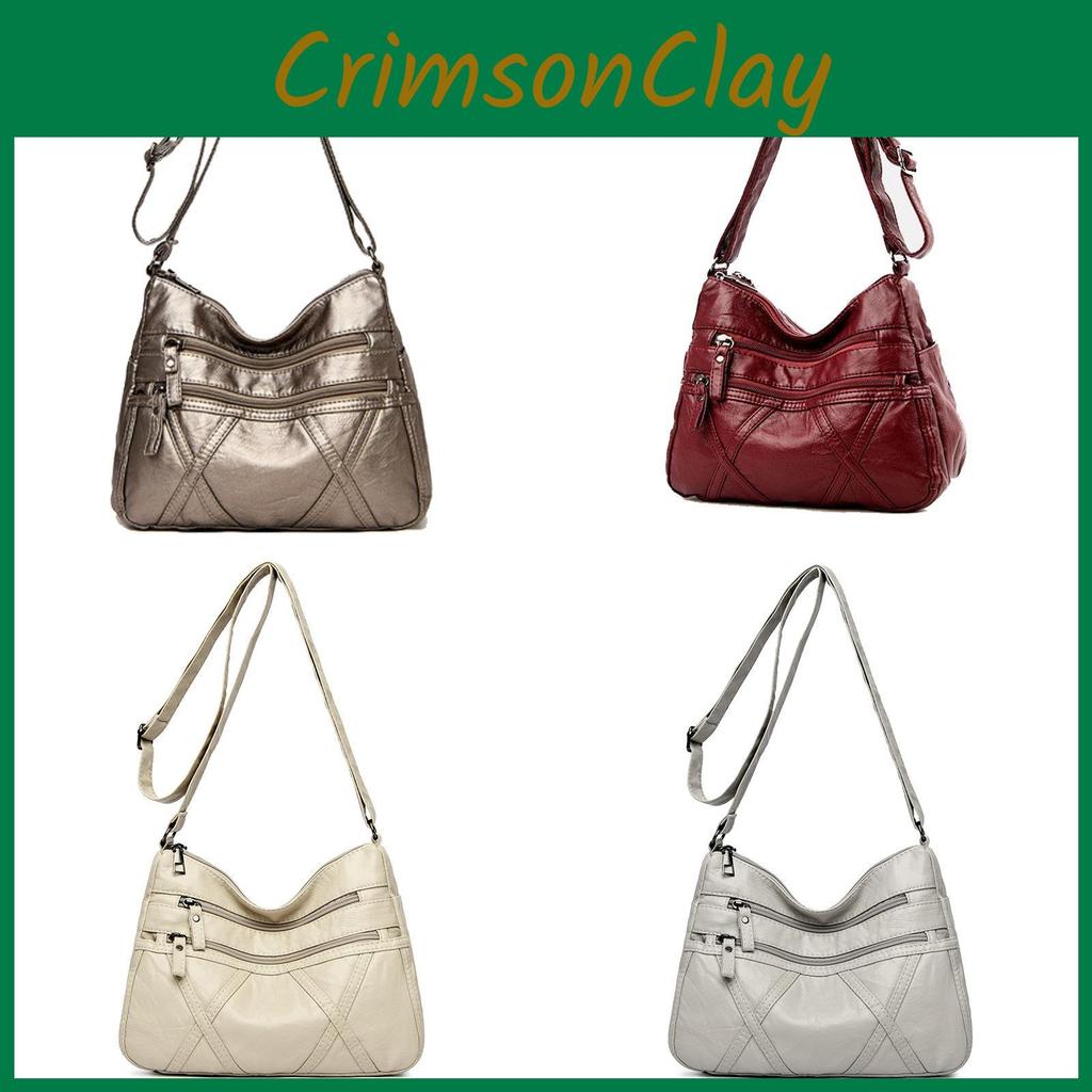 Womens Pu Crossbody Purse Small Shoulder Bag With Top Zipper And Inner Pocket