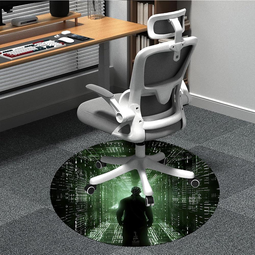 

1pc Matrix, Digital Cityscape Chair Carpet for Office Non-Slip, Indoor Non-Slip Washable Carpet, Non-Shedding Mat For Officeyy251030111 80cm by 80cm