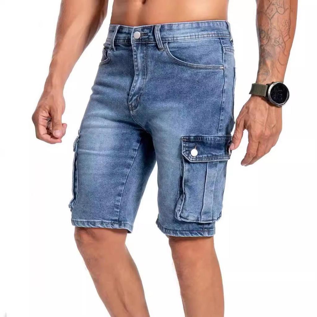 Men's Style Multi-Pocket Stretch Denim Shorts
