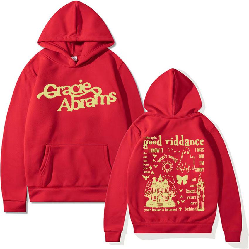 Retro Gracie Abrams Print Hoodies The Secret of Us Tour 2024 Music Album Sweatshirt Pullover Men Women's Harajuku Fashion Hoodie