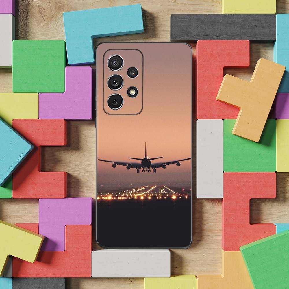 Airplane Art Plane Phone For Samsung S25,S10,S20,S10,S21,S9,S24,S23,Ultra,FE,Plus,Lite,Soft Silicone Black Cover