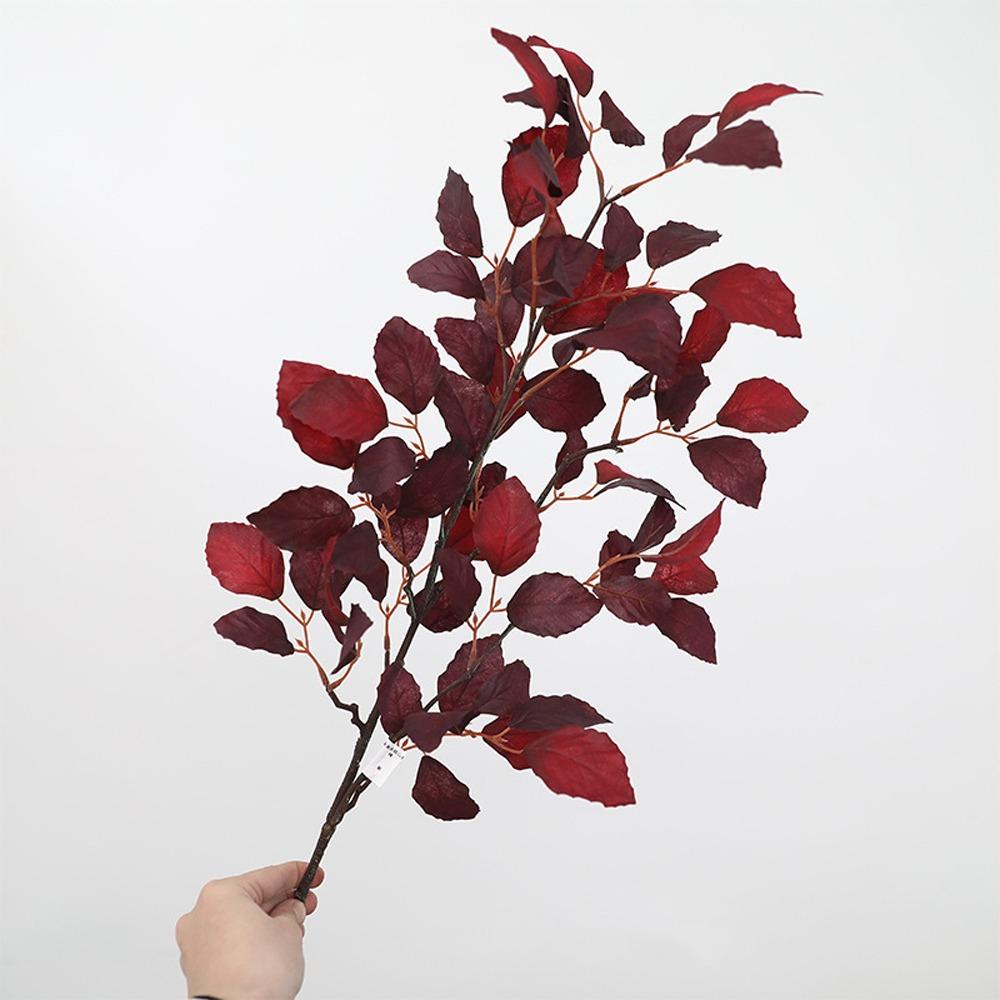 Luxury Simulation Silk Beech Leaf Floral Green Plants Leaves Artificial Long Beech Branch  Hotel